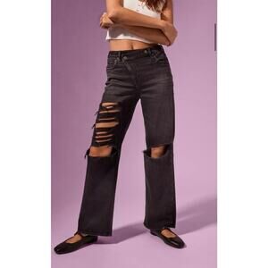 NWT American Eagle Coco Gauff Black Crossover Stovepipe Jeans women’s size 8